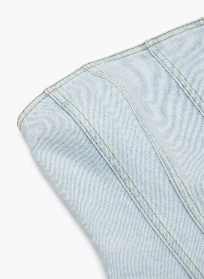 Denim Forum The ’90s Debbie Denim Bustier Denim Forum The ’90s Debbie Denim Bustier