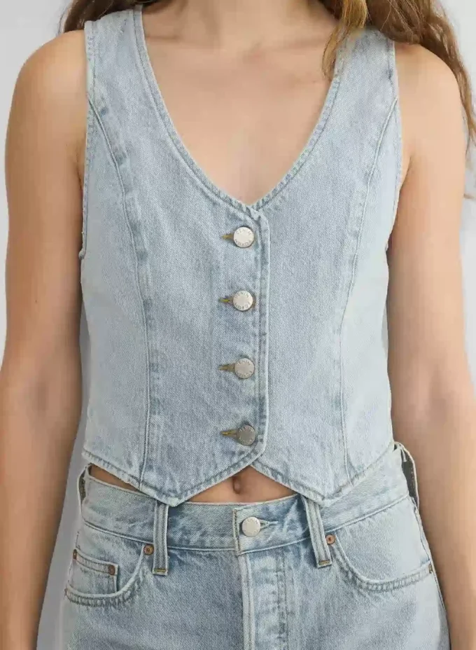 Denim Forum The ’90s Mia Denim Vest Denim Forum The ’90s Mia Denim Vest
