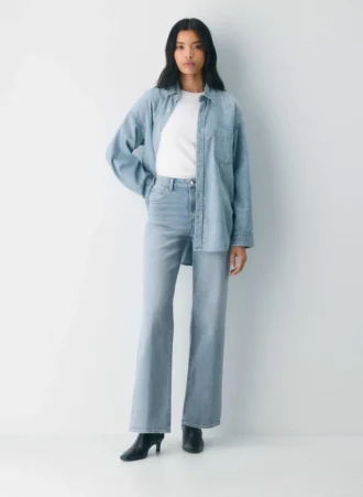 Denim Forum The ‘90s Snatched Hi-rise Wide Jean