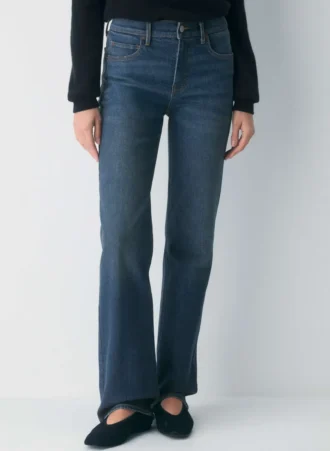 Denim Forum The ‘90s Snatched Mid-rise Straight Jean