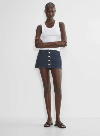 Denim Forum The Gisele Micro Denim Skirt