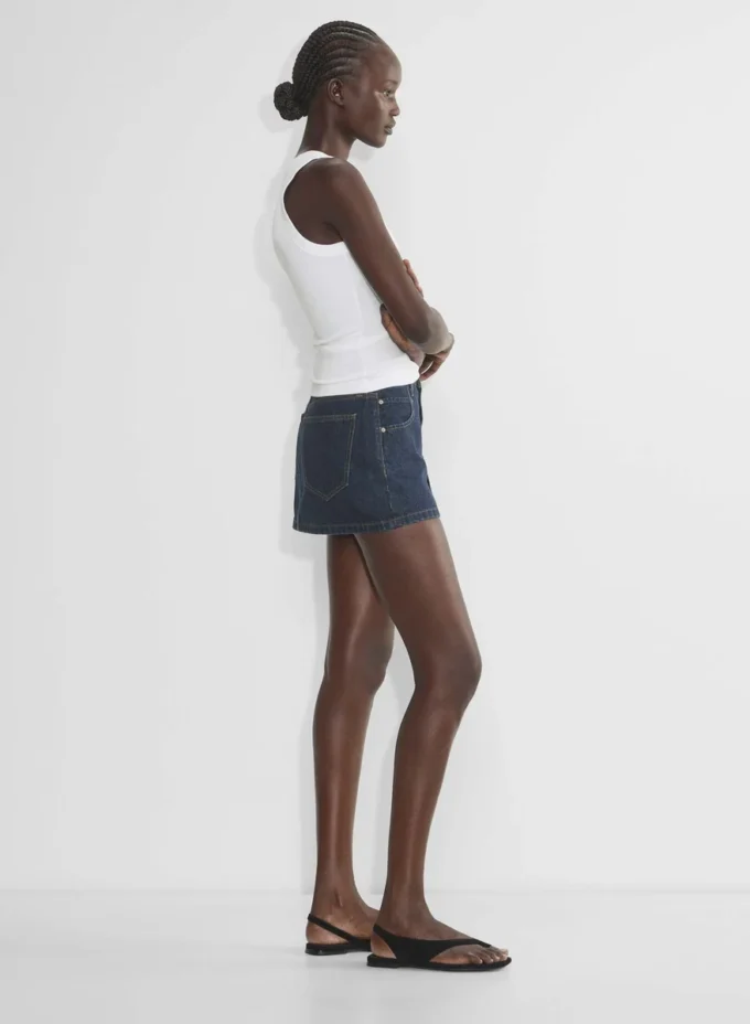 Denim Forum The Gisele Micro Denim Skirt Denim Forum The Gisele Micro Denim Skirt