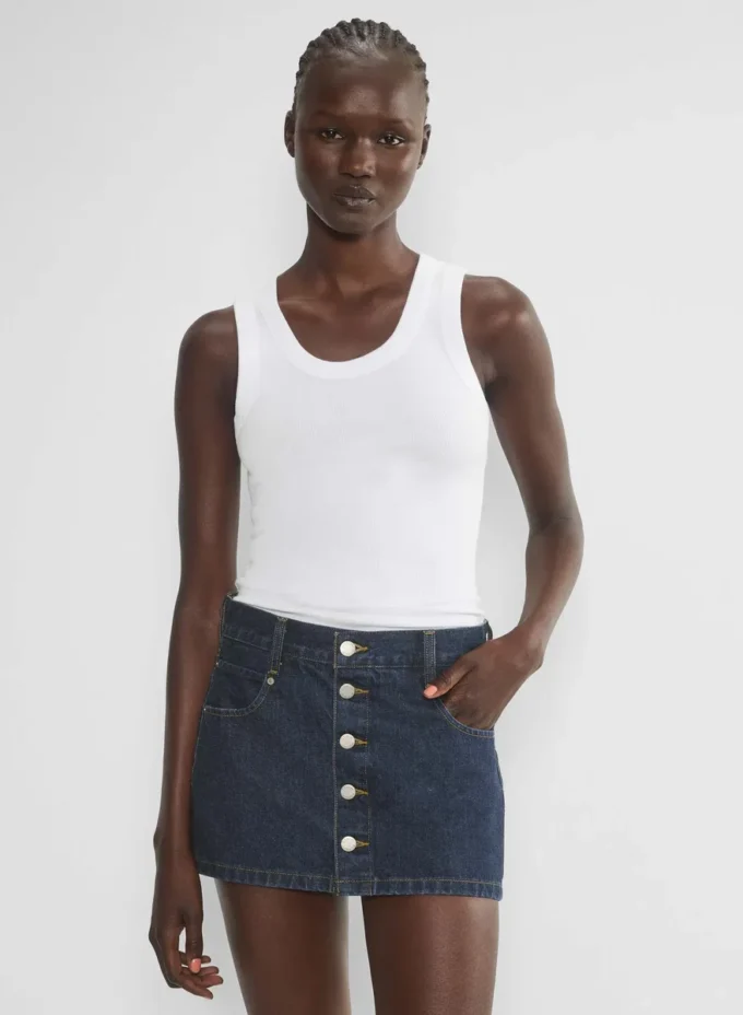 Denim Forum The Gisele Micro Denim Skirt Denim Forum The Gisele Micro Denim Skirt