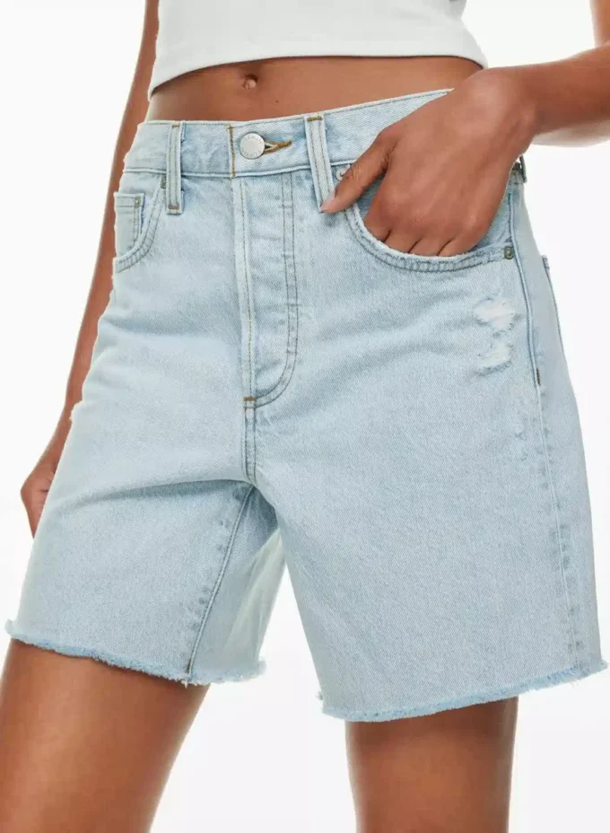 Denim Forum The Yoko Hi-rise Mid-thigh Denim Short Denim Forum The Yoko Hi-rise Mid-thigh Denim Short