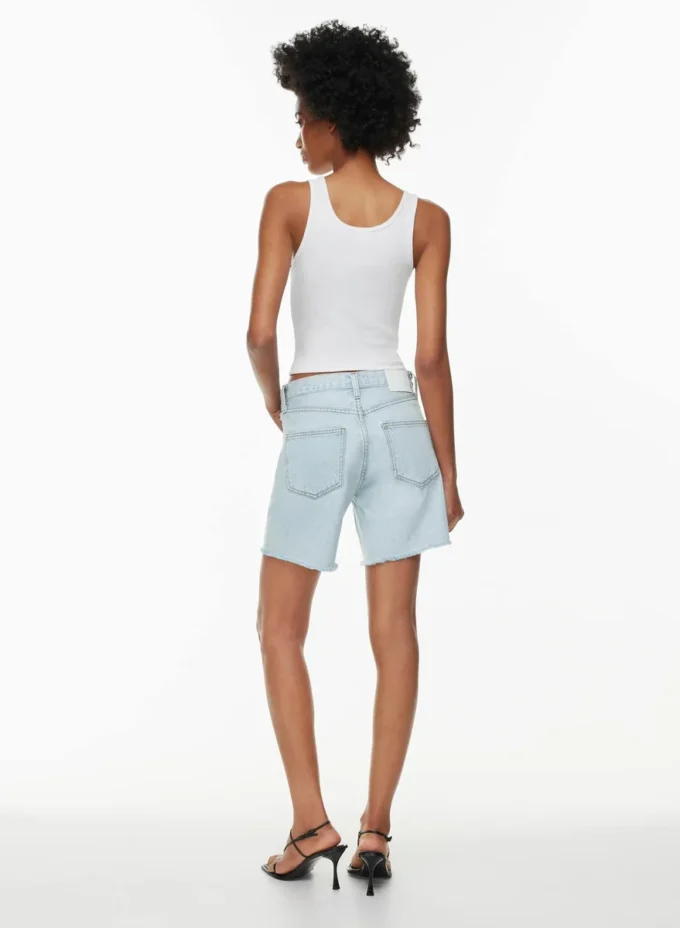 Denim Forum The Yoko Hi-rise Mid-thigh Denim Short Denim Forum The Yoko Hi-rise Mid-thigh Denim Short