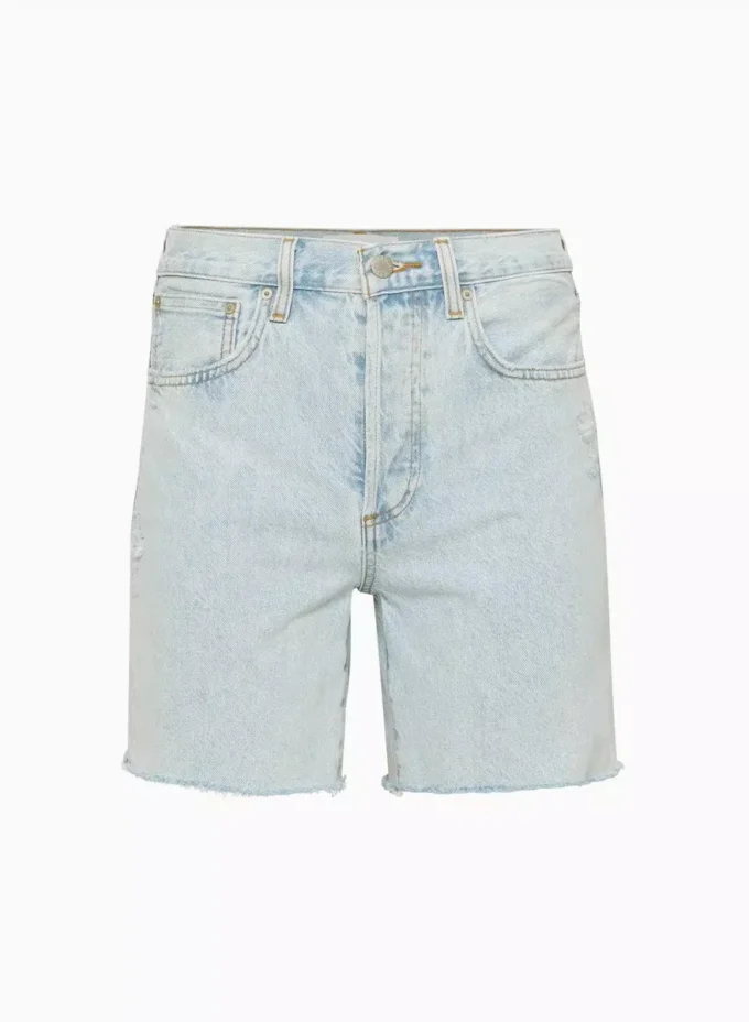 Denim Forum The Yoko Hi-rise Mid-thigh Denim Short Denim Forum The Yoko Hi-rise Mid-thigh Denim Short