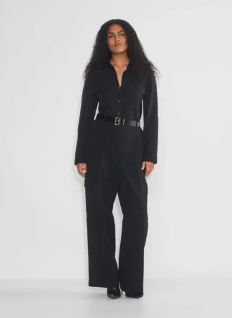 Emblem Solid Brass Leather Wide Belt