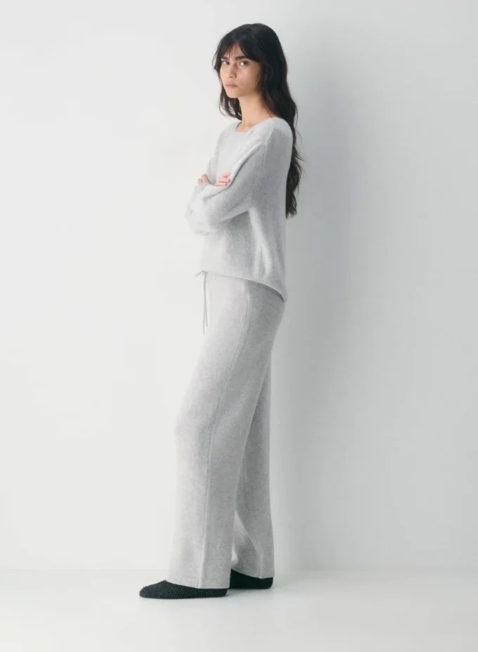 Essential Cashmere Hi-rise Wide Pant