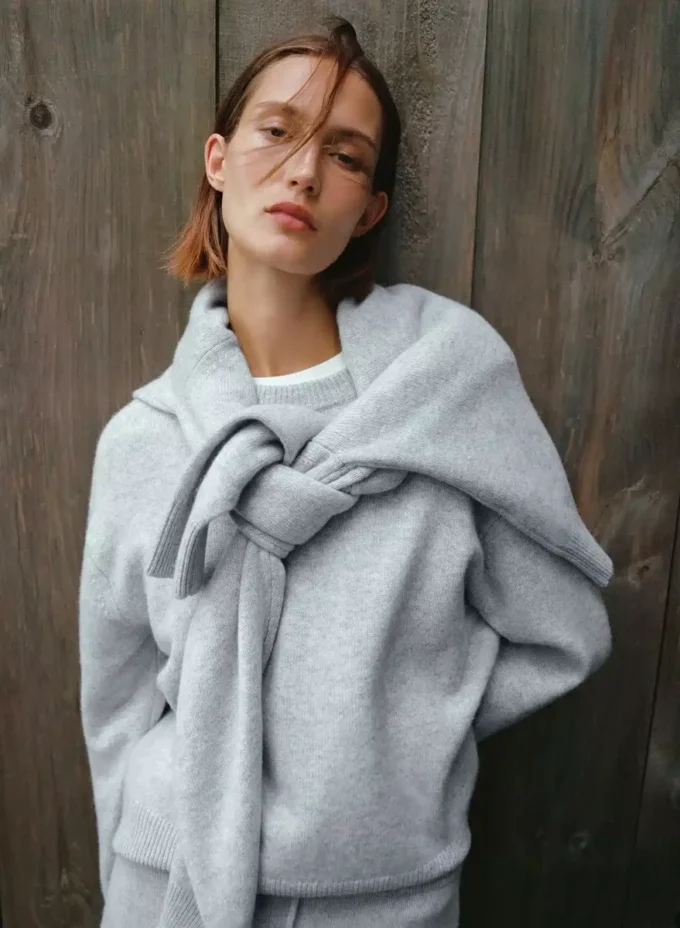 Essential Cashmere Hi-rise Wide Pant