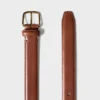 Essential Solid Brass Leather Belt