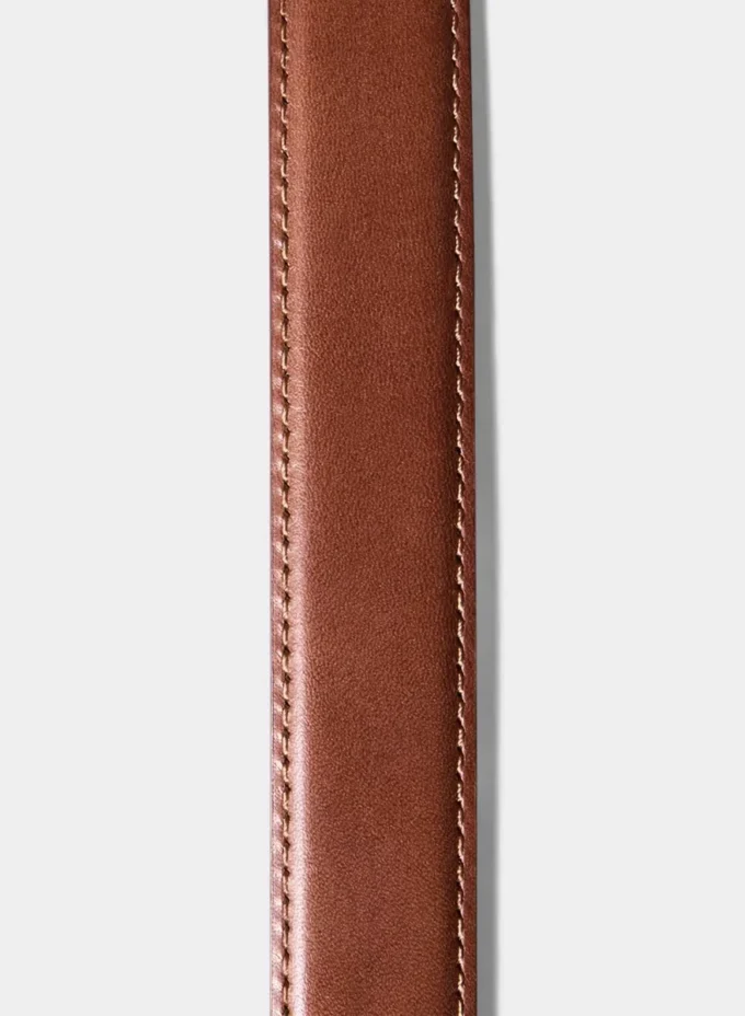 Essential Solid Brass Leather Belt
