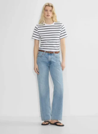 Essential Solid Brass Leather Slim Belt Essential Solid Brass Leather Slim Belt