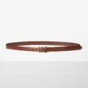 Essential Solid Brass Leather Slim Belt Essential Solid Brass Leather Slim Belt