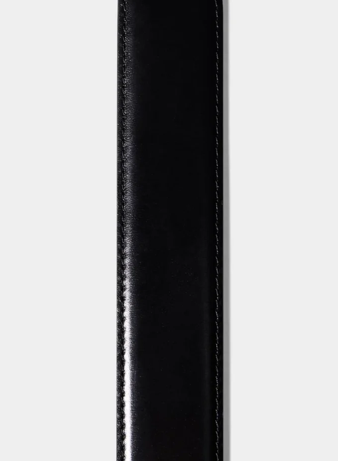 Essential Solid Brass Leather Wide Belt Essential Solid Brass Leather Wide Belt