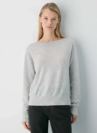 Feather Cashmere Relaxed Boatneck Sweater