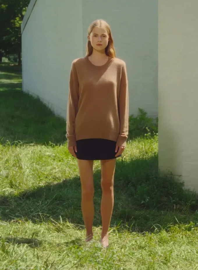 Feather Cashmere Relaxed Crew Sweater