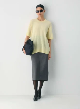 Feather Cashmere Relaxed Shortsleeve Sweater