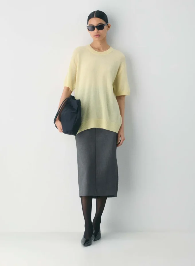 Feather Cashmere Relaxed Shortsleeve Sweater