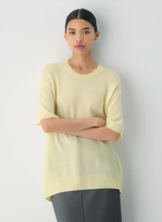 Feather Cashmere Relaxed Shortsleeve Sweater