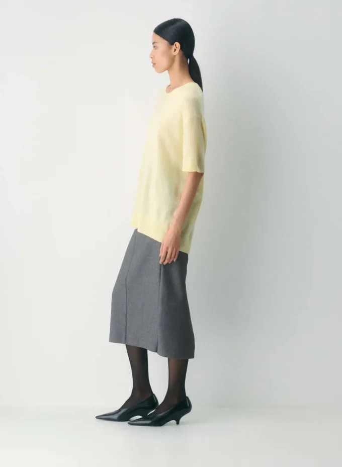 Feather Cashmere Relaxed Shortsleeve Sweater