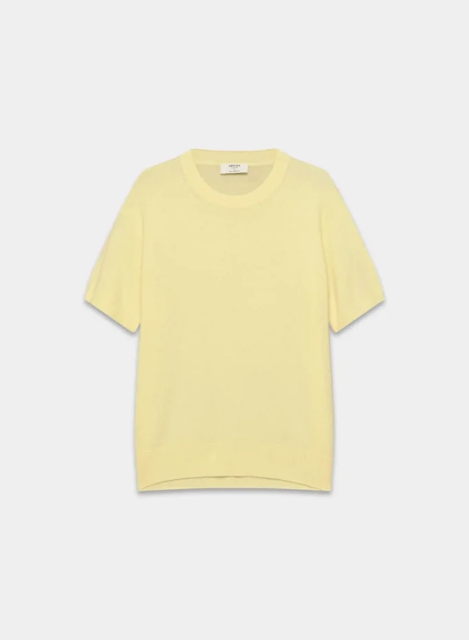 Feather Cashmere Relaxed Shortsleeve Sweater