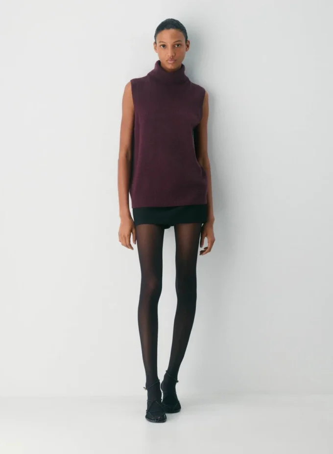 Feather Cashmere Relaxed Turtleneck Tank