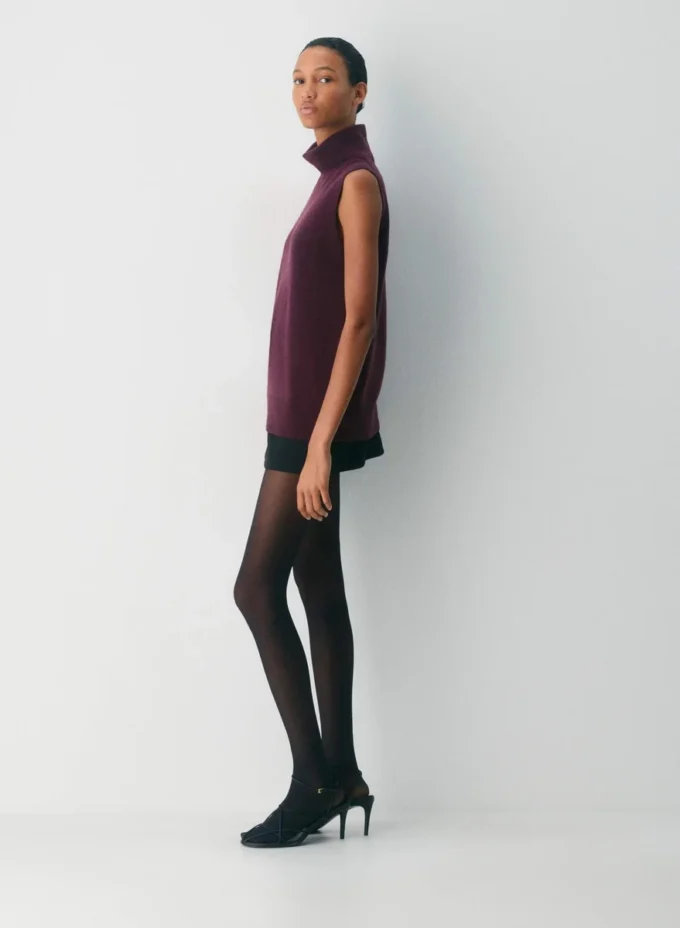 Feather Cashmere Relaxed Turtleneck Tank