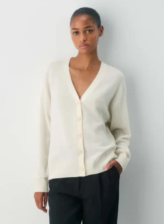 Feather Cashmere Relaxed V-neck Cardigan