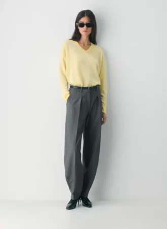 Feather Cashmere Relaxed V-neck Sweater