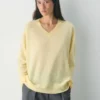Feather Cashmere Relaxed V-neck Sweater