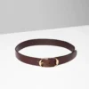 Halo Solid Brass Leather Wide Belt