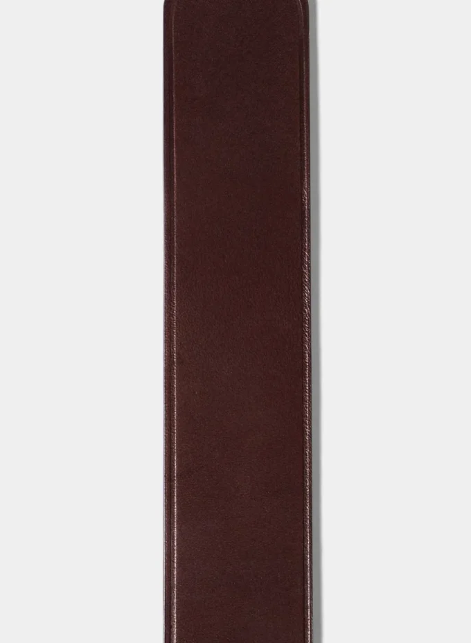 Halo Solid Brass Leather Wide Belt