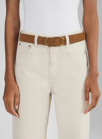 Halo Solid Brass Suede Belt