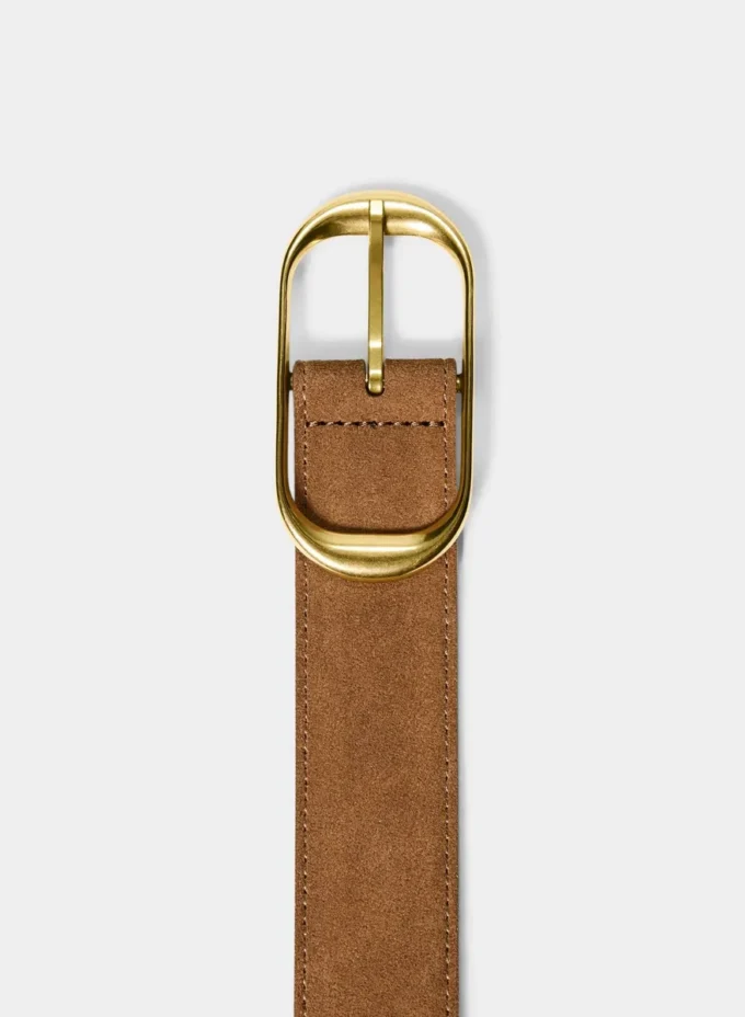 Halo Solid Brass Suede Belt Halo Solid Brass Suede Belt