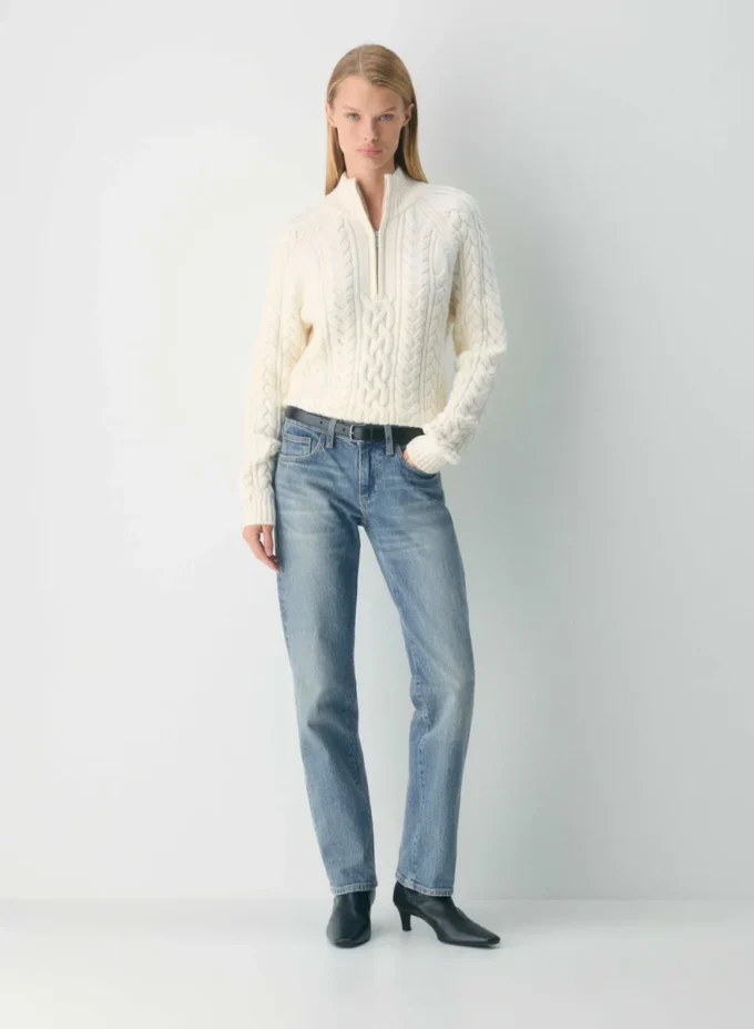 Heritage Knit Merino Wool 1/4 Zip Sweater