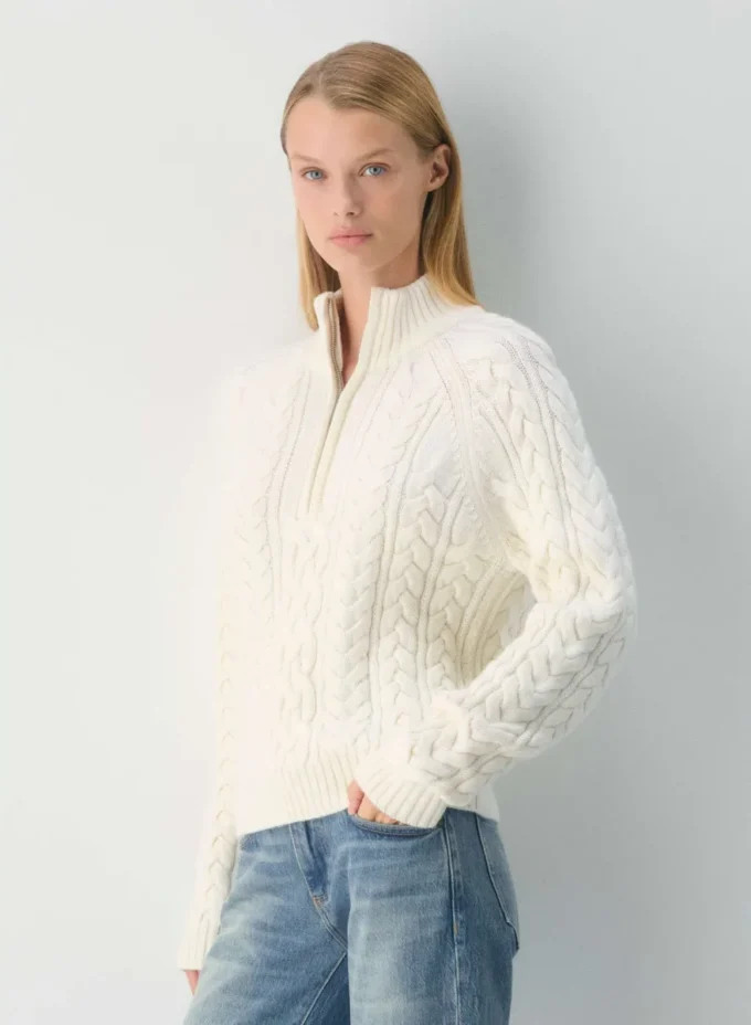 Heritage Knit Merino Wool 1/4 Zip Sweater