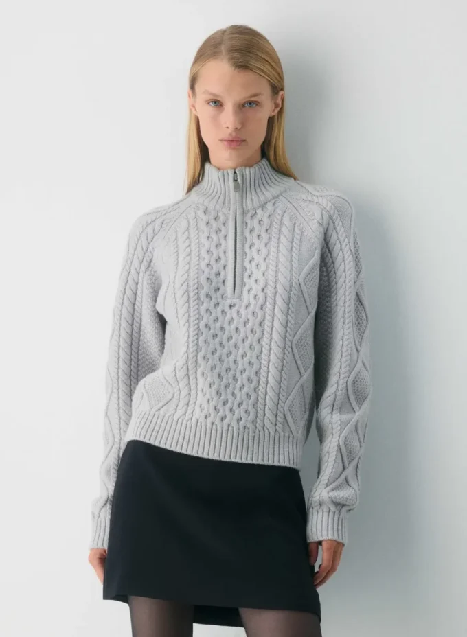 Heritage Knit Merino Wool 1/4 Zip Sweater