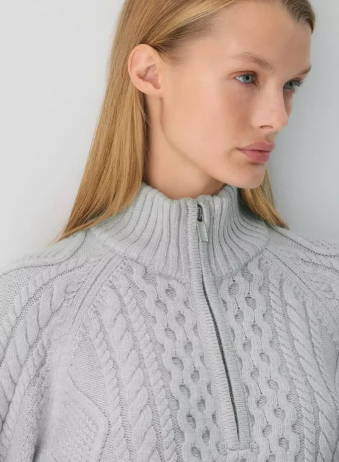 Heritage Knit Merino Wool 1/4 Zip Sweater