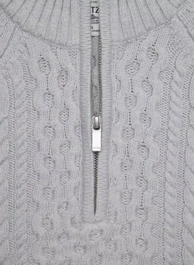 Heritage Knit Merino Wool 1/4 Zip Sweater