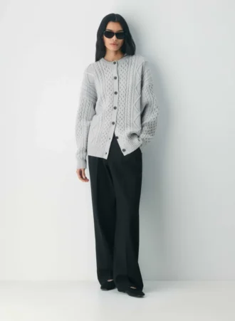 Heritage Knit Merino Wool Crew Cardigan