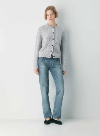 Heritage Knit Merino Wool Crew Cardigan