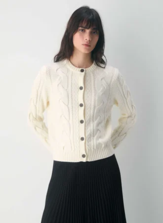 Heritage Knit Merino Wool Crew Cardigan