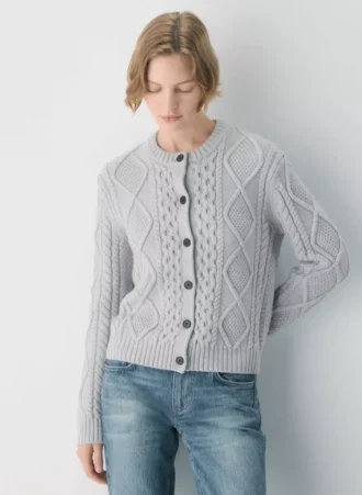 Heritage Knit Merino Wool Crew Cardigan