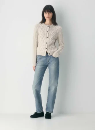 Heritage Knit Merino Wool Crew HiHip Cardigan