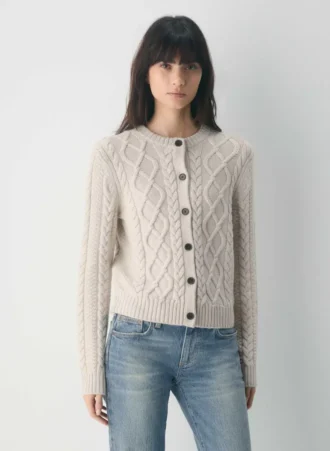 Heritage Knit Merino Wool Crew HiHip Cardigan