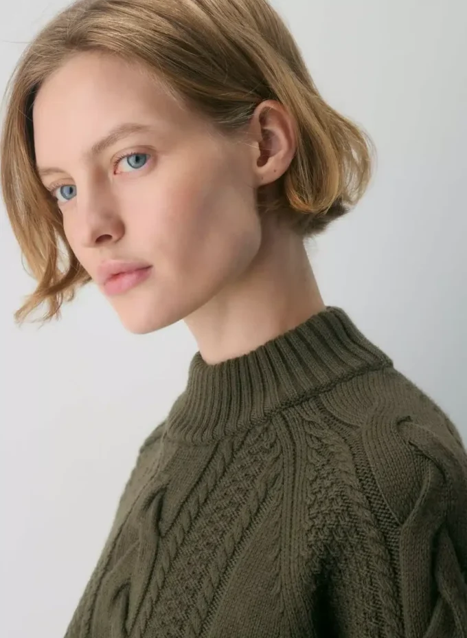 Heritage Knit Merino Wool Mockneck Longsleeve