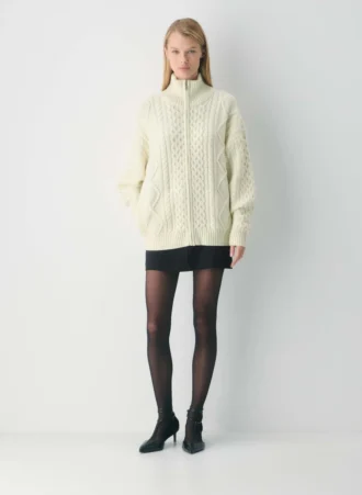 Heritage Knit Merino Wool Mockneck Zip-up