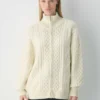 Heritage Knit Merino Wool Mockneck Zip-up