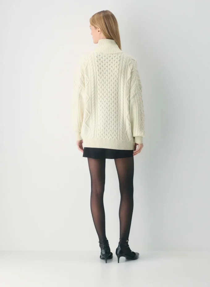 Heritage Knit Merino Wool Mockneck Zip-up