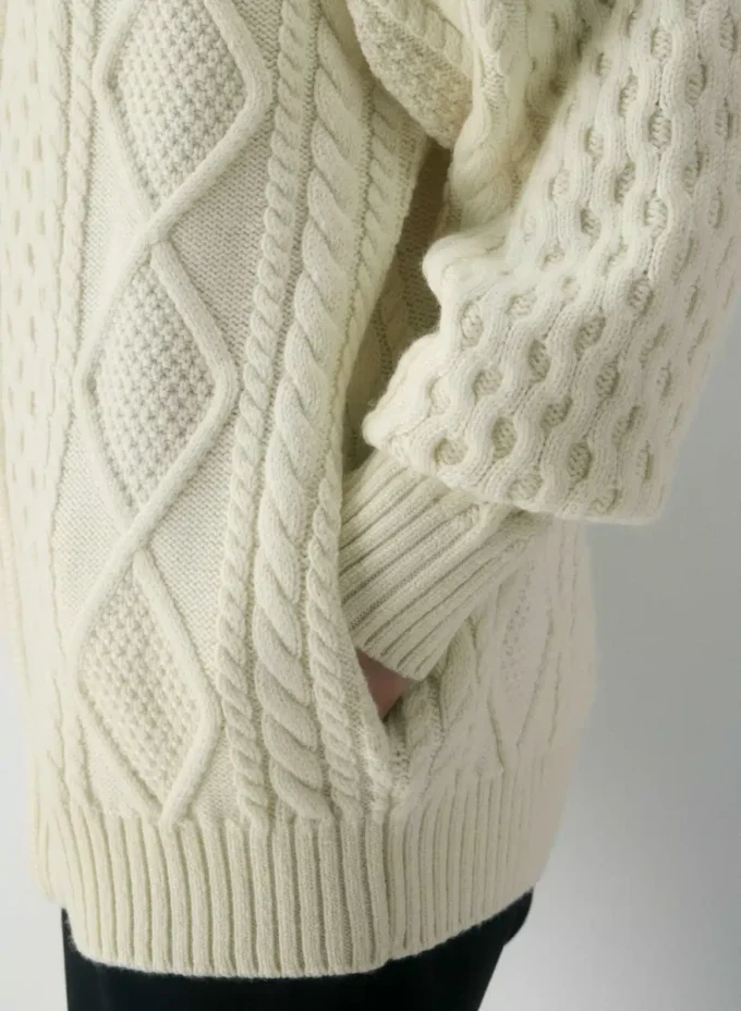 Heritage Knit Merino Wool Mockneck Zip-up